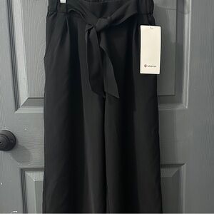 lululemon athletica Black Tie-Waist Wide-Leg Pants